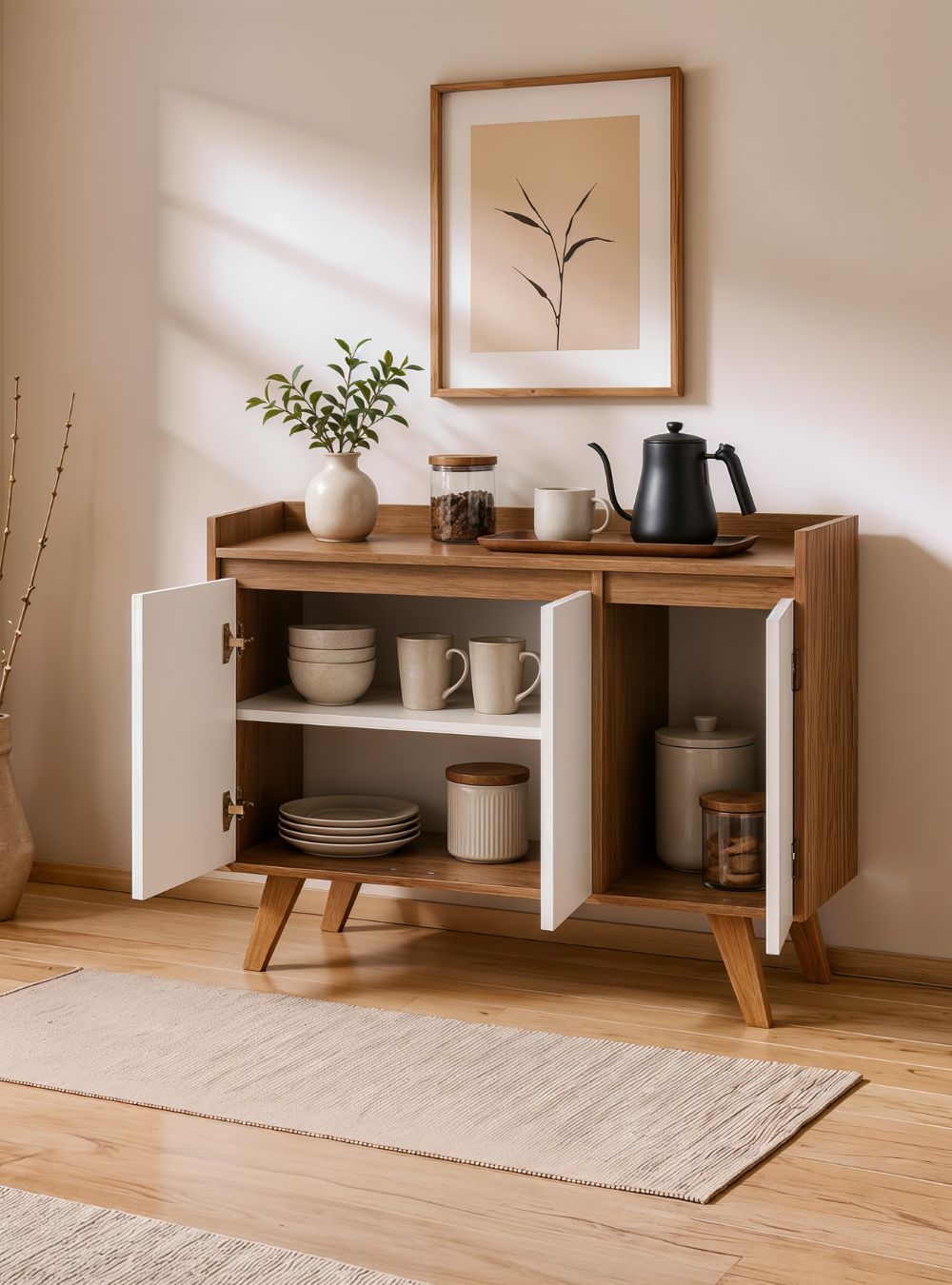 Aparador Buffet 90cm Retro Mdf Freijo Madri - On Móveis