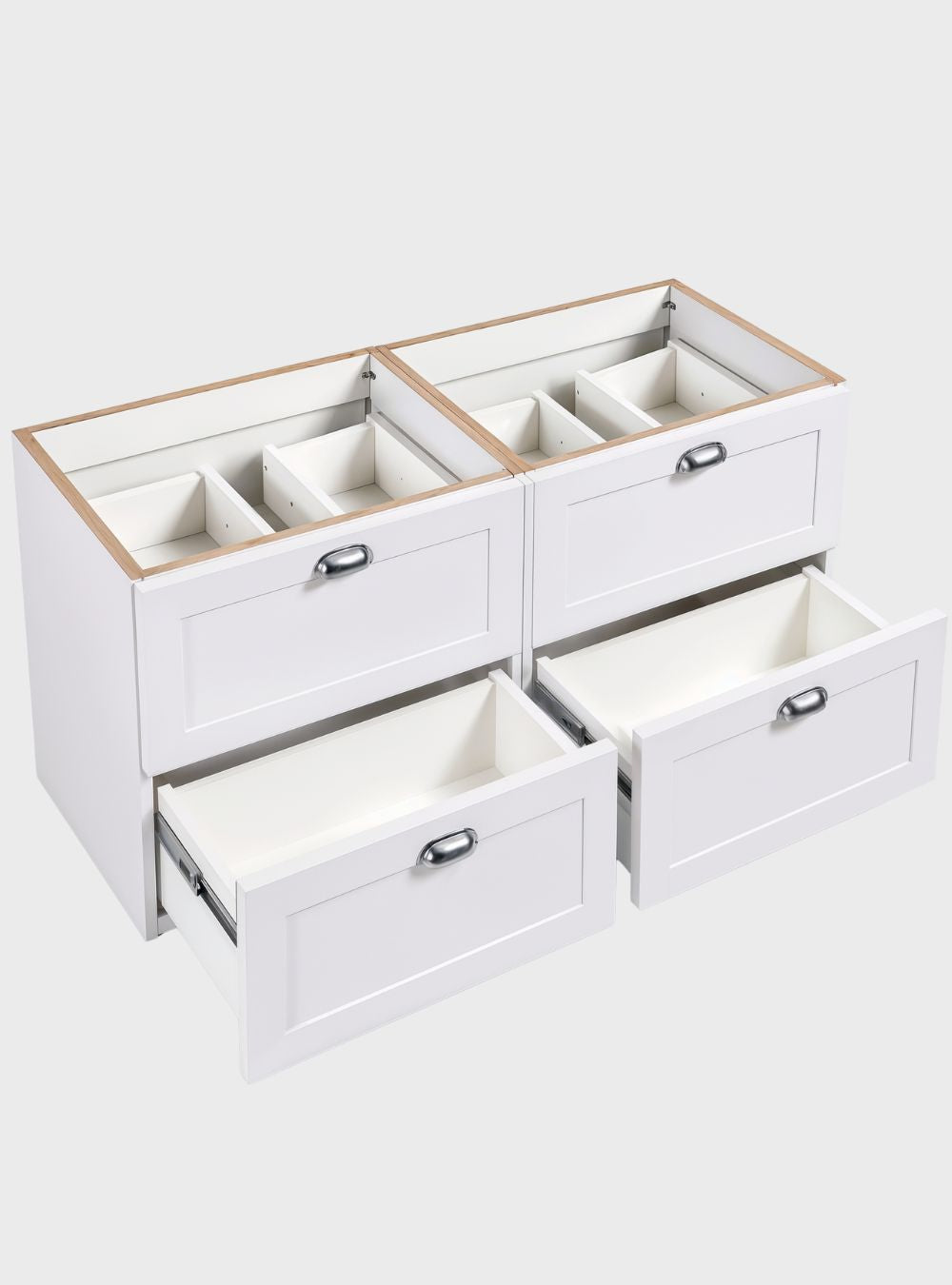 Gabinete para Banheiro com Tampo 120cm Retrô MDF Branco Milano