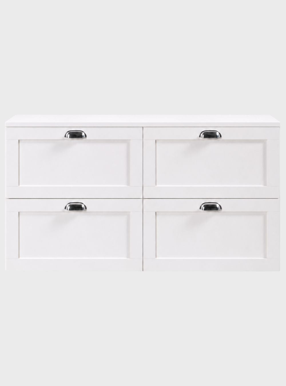 Gabinete para Banheiro com Tampo e Armário 120cm Retrô MDF Branco Milano