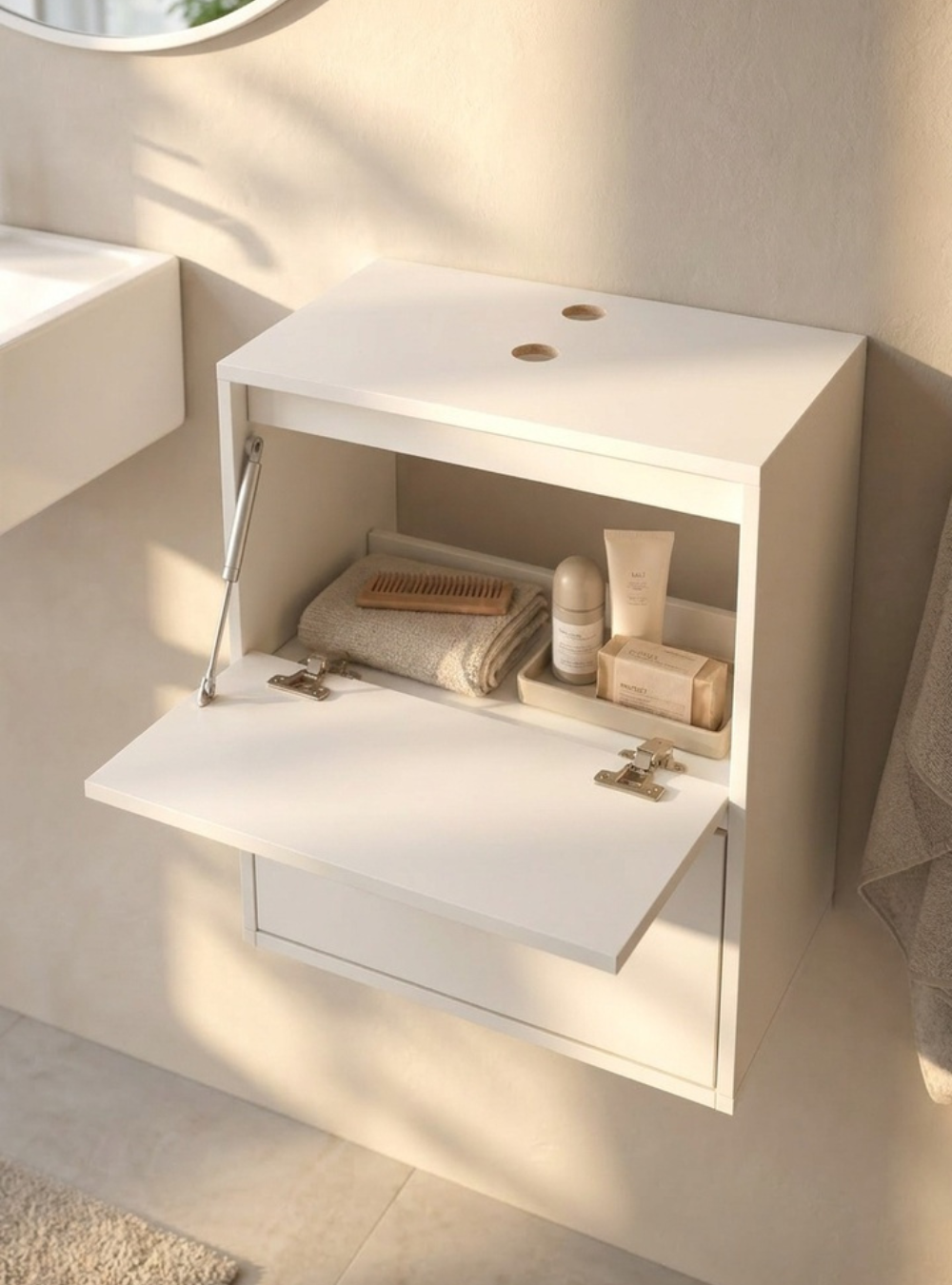 Gabinete para Banheiro 60cm Mdf Branco Dubai - On Móveis