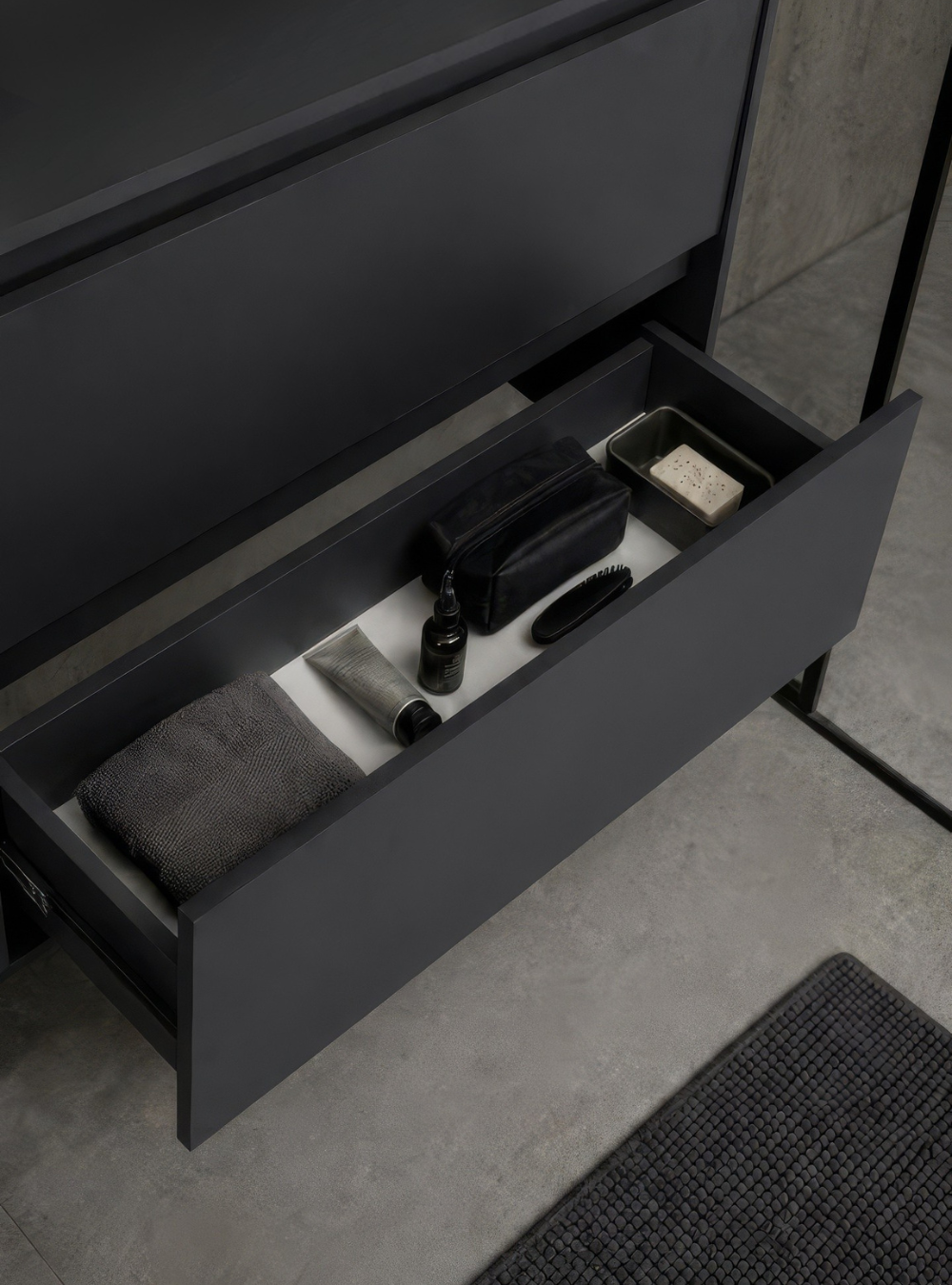 Gabinete para Banheiro 80cm MDF Grafite Dubai — detalhe do produto