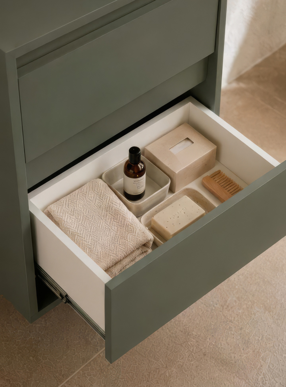 Gabinete para Banheiro com Espelho 60cm Mdf Verde Dubai - On Móveis