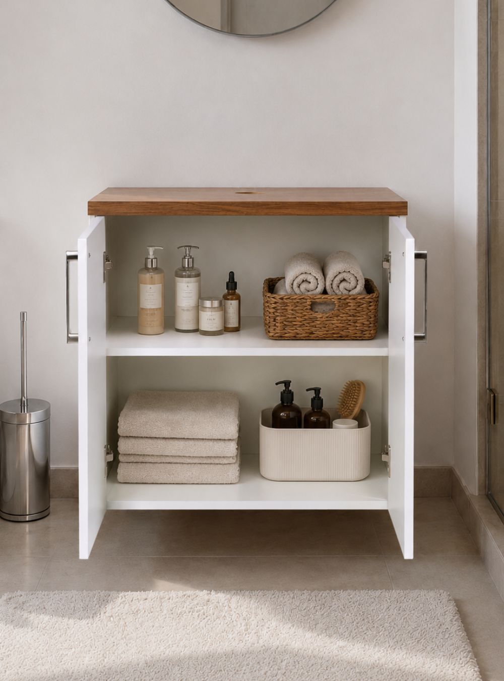 Gabinete para Banheiro 60cm Mdf Freijo Paris - On Móveis