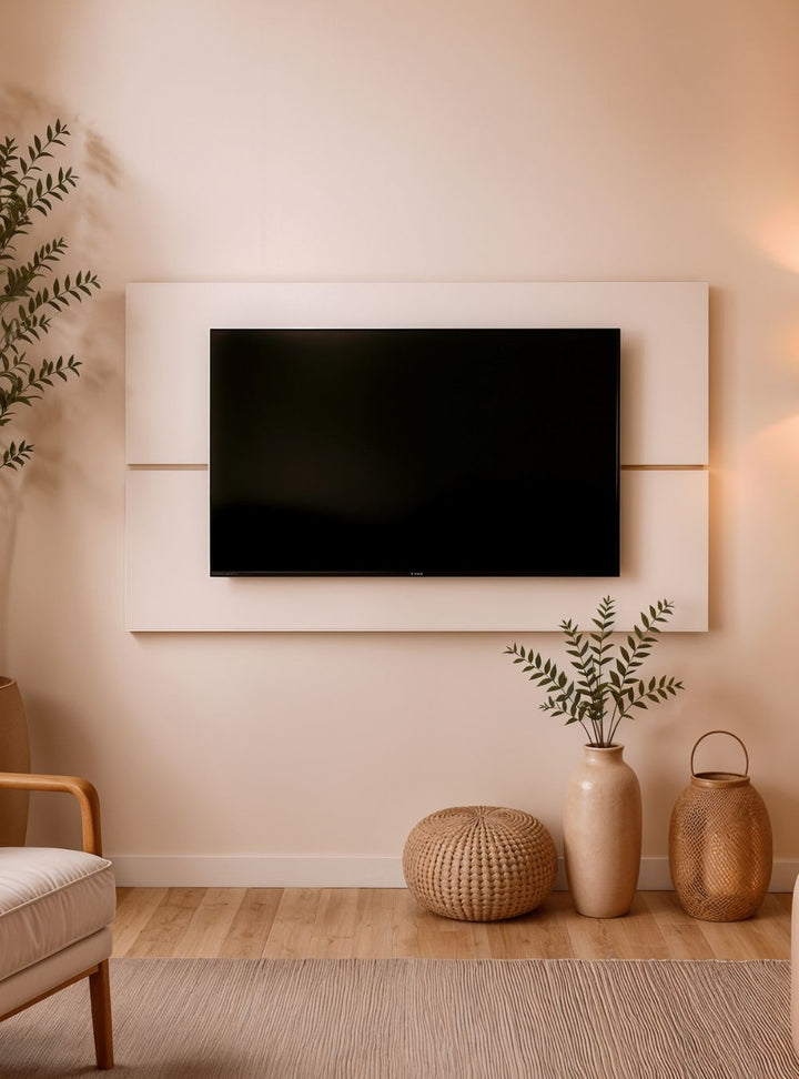 Painel para TV 150cm Retrô MDF Branco Dallas