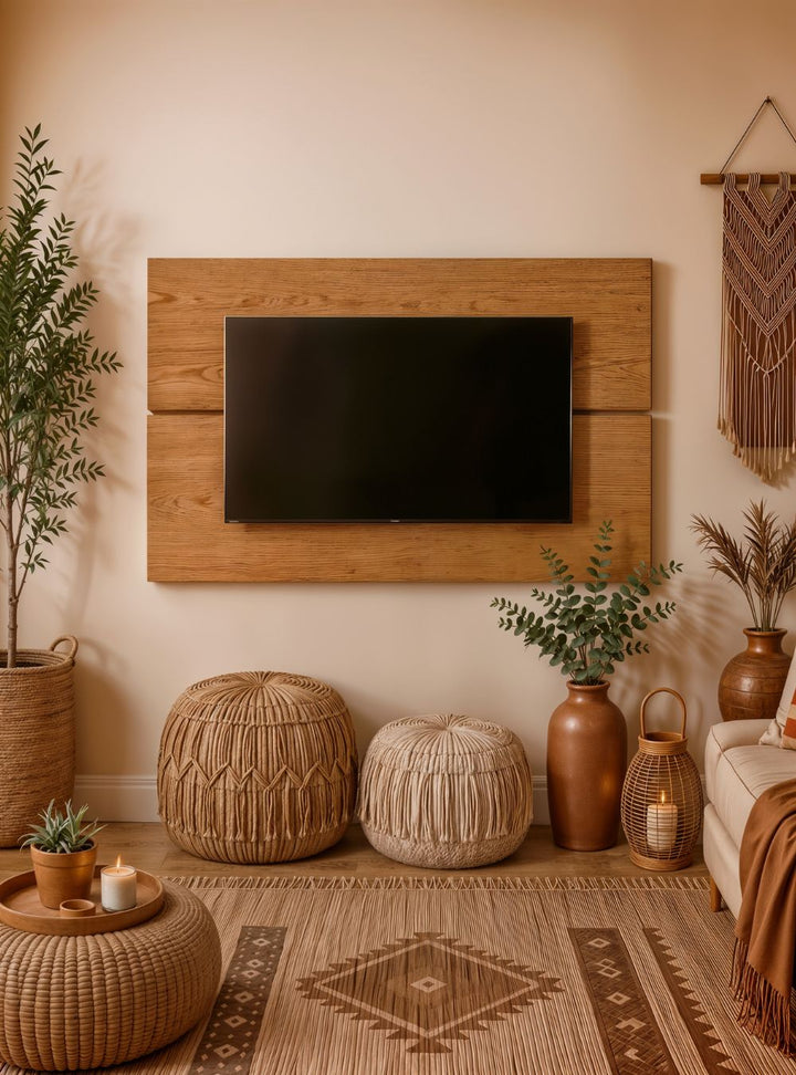 Painel para TV 150cm Retrô MDF Freijó Dallas