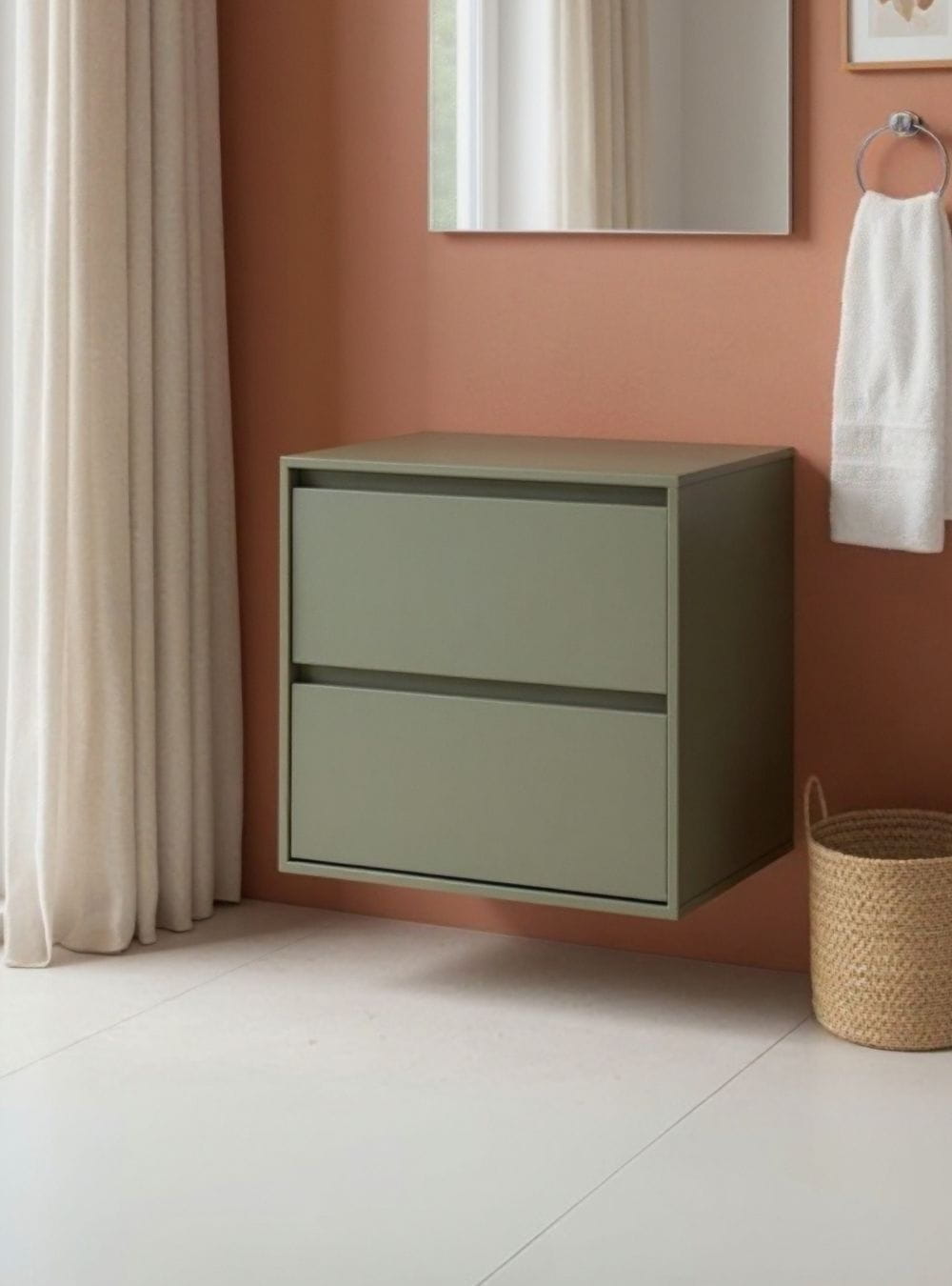 On Móveis Conjuntos de móveis para banheiro Gabinete para Banheiro 60cm Mdf Verde Dubai - On Móveis