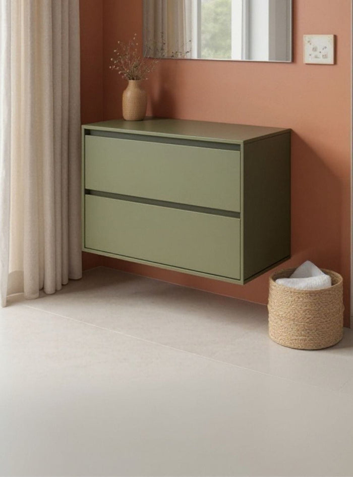Gabinete para Banheiro 80cm Mdf Verde Dubai - On Móveis