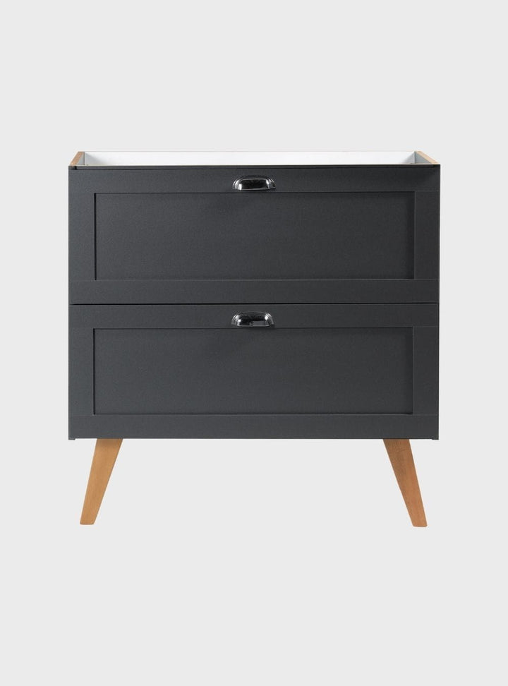 Gabinete para Banheiro 80cm Retrô MDF Grafite Milano