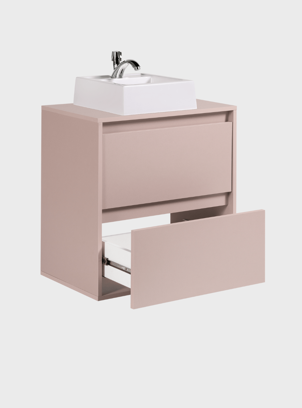 On Móveis Conjuntos de móveis para banheiro Gabinete para Banheiro com Cuba 60cm Mdf Rosa Dubai - On Móveis