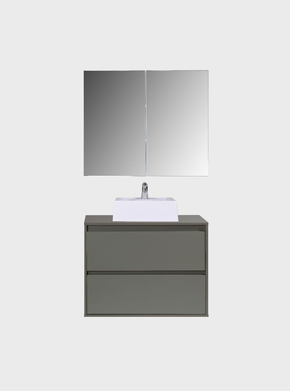 On Móveis Conjuntos de móveis para banheiro Gabinete para Banheiro com Cuba e Armario 80cm Mdf Verde Dubai - On Móveis