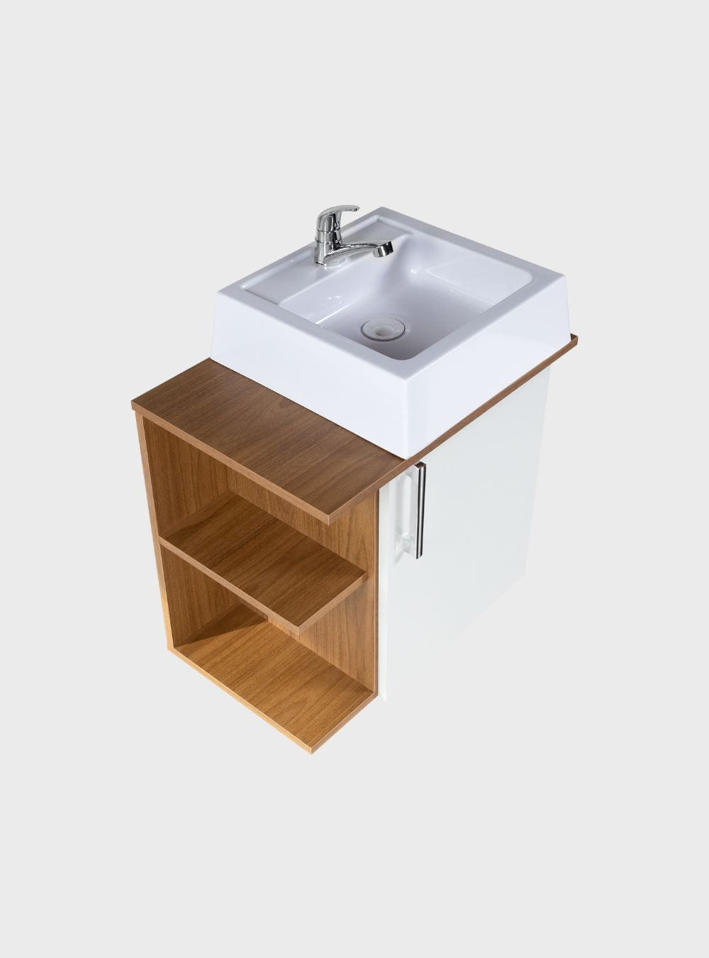 On Móveis Conjuntos de móveis para banheiro Gabinete para Banheiro com Cuba e Espelheira 50cm Mdf Freijo Moscou - On Móveis
