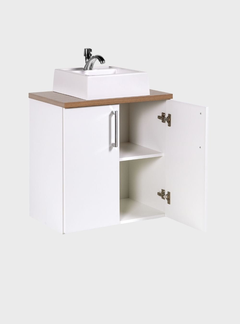 On Móveis Conjuntos de móveis para banheiro Gabinete para Banheiro com Cuba e Espelheira 60cm Mdf Freijo Paris - On Móveis