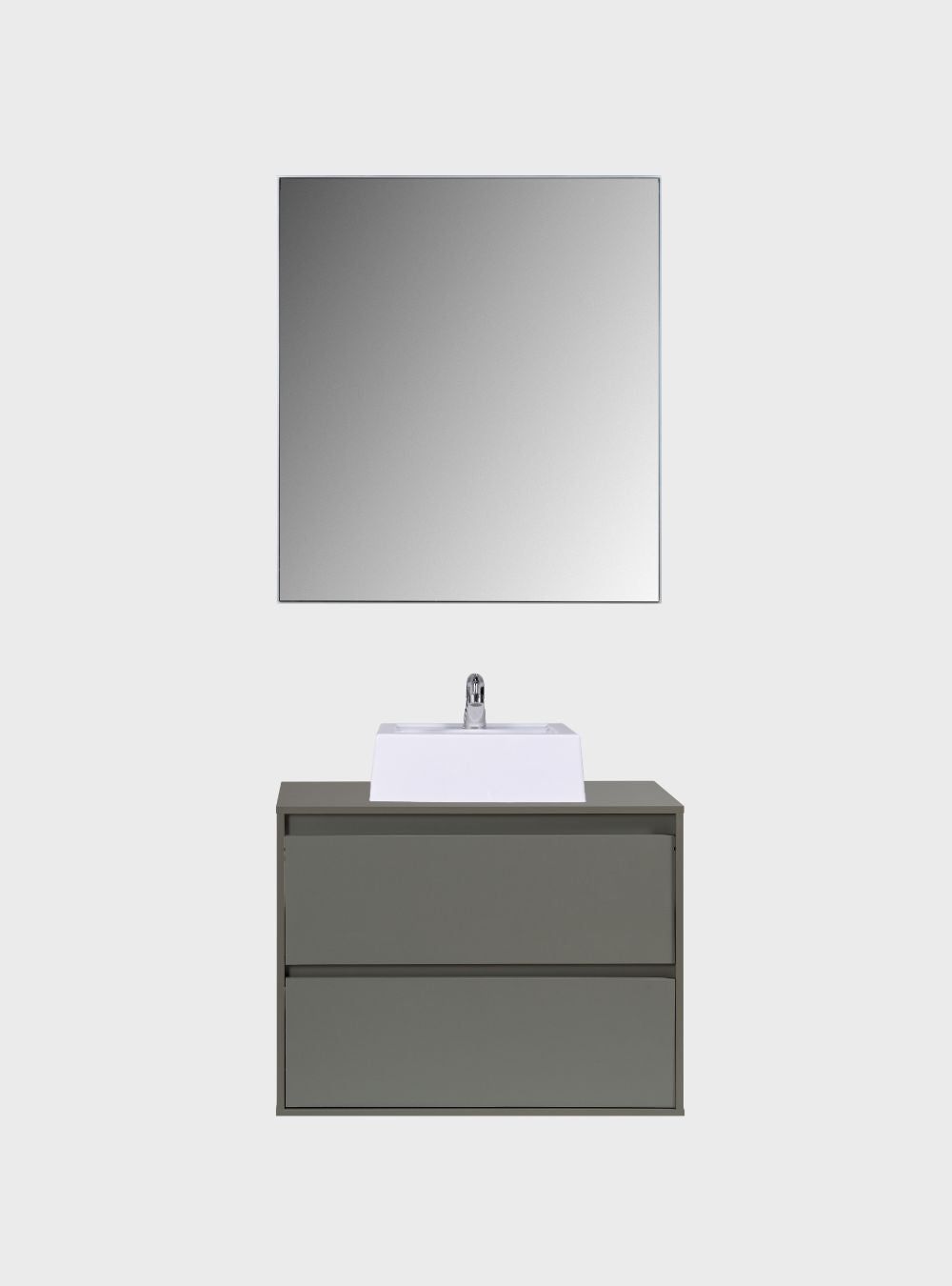 On Móveis Conjuntos de móveis para banheiro Gabinete para Banheiro com Cuba e Espelheira 80cm Mdf Verde Dubai - On Móveis