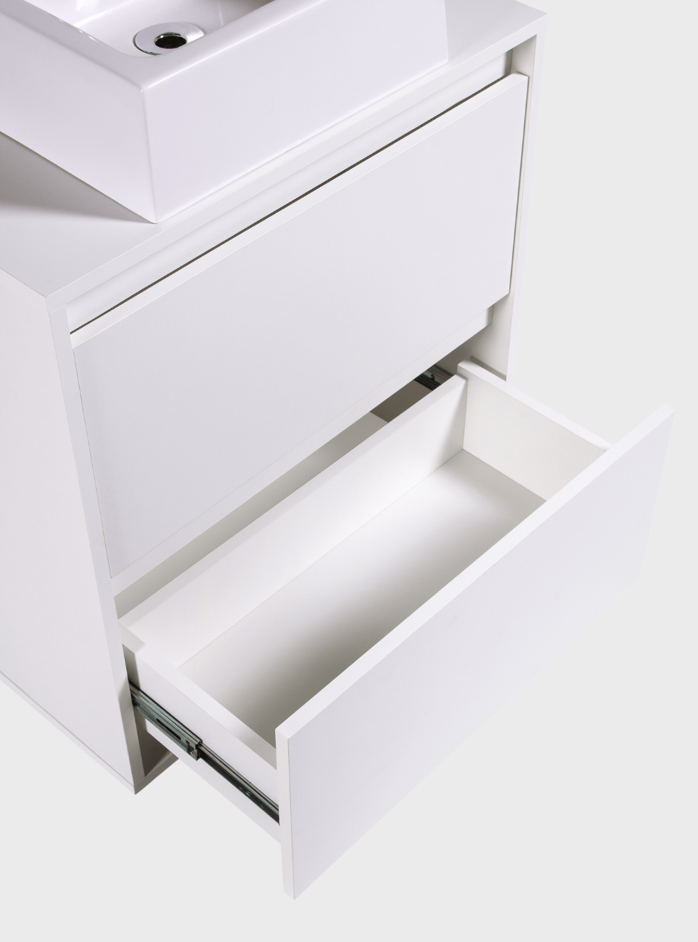 On Móveis Conjuntos de móveis para banheiro Gabinete para Banheiro com Cuba e Espelheira com Led 60cm Mdf Branco Dubai - On Móveis