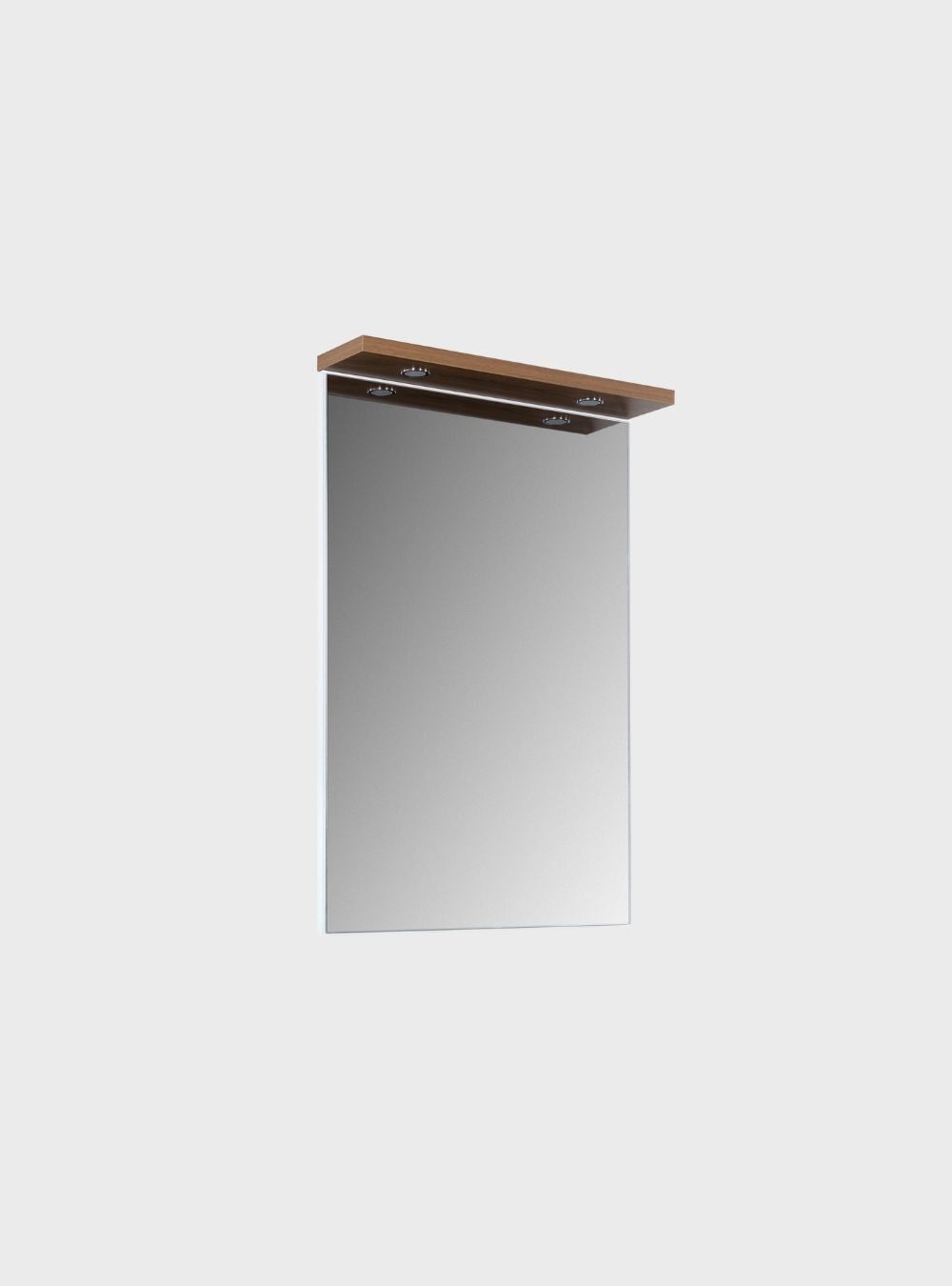 On Móveis Conjuntos de móveis para banheiro Gabinete para Banheiro com Cuba e Espelho com Led 60cm Mdf Freijo com Branco Paris - On Móveis