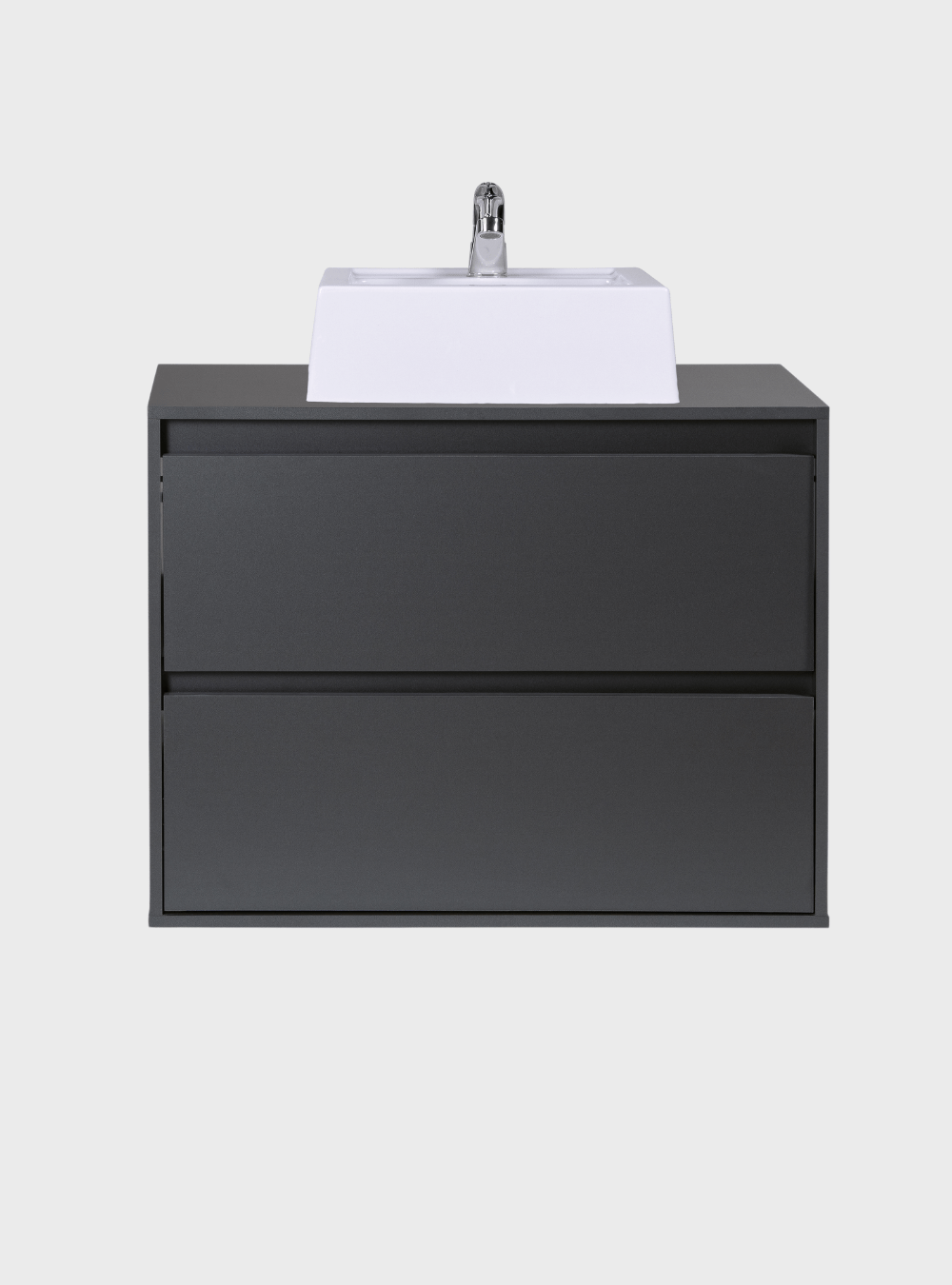 On Móveis Conjuntos de móveis para banheiro Gabinete para Banheiro com Cuba e Espelho Orgânico 80cm Mdf Grafite Dubai - On Móveis