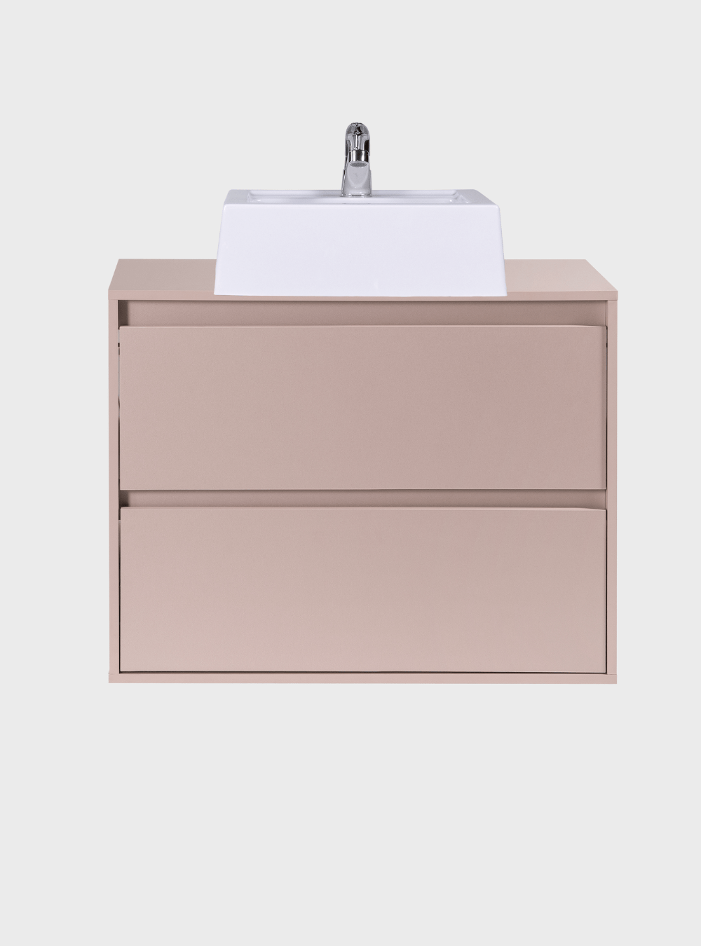 On Móveis Conjuntos de móveis para banheiro Gabinete para Banheiro com Cuba e Espelho Orgânico 80cm Mdf Rosa Dubai - On Móveis