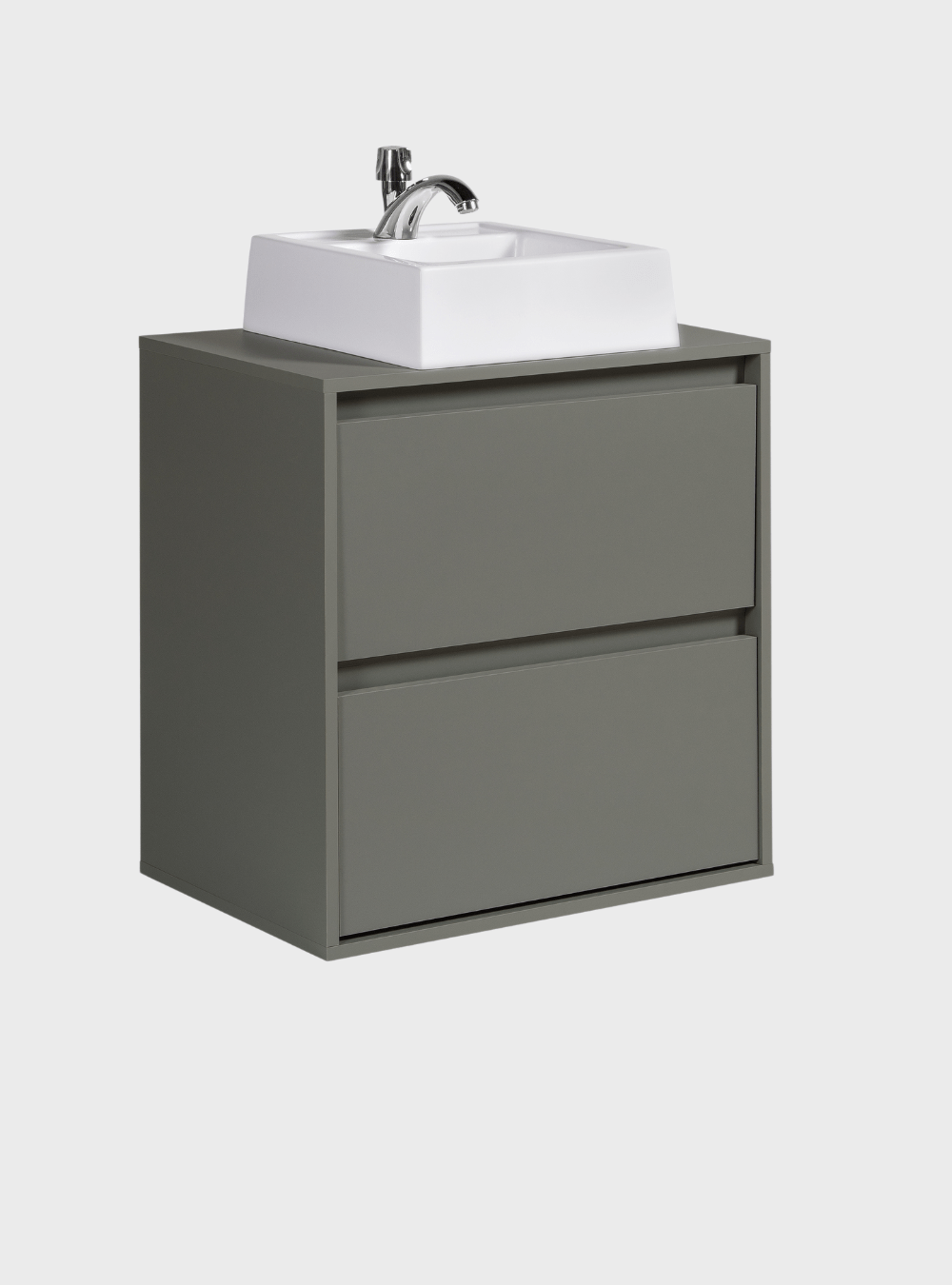 On Móveis Conjuntos de móveis para banheiro Gabinete para Banheiro com Cuba e Espelho Redondo 60cm Mdf Verde Dubai - On Móveis