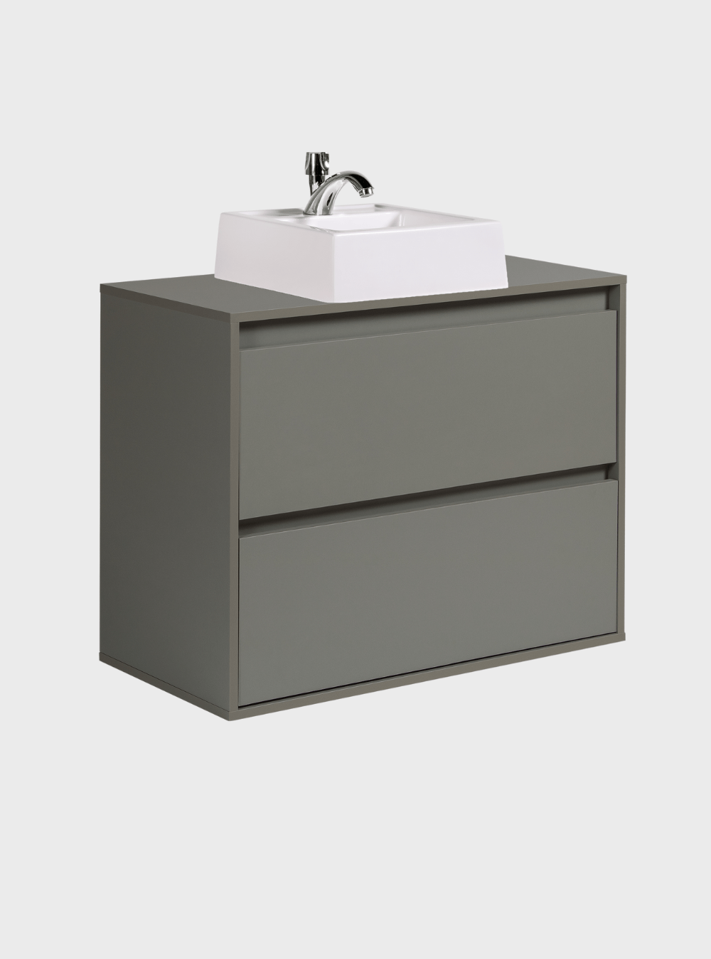 On Móveis Conjuntos de móveis para banheiro Gabinete para Banheiro com Cuba e Espelho Redondo 80cm Mdf Verde Dubai - On Móveis