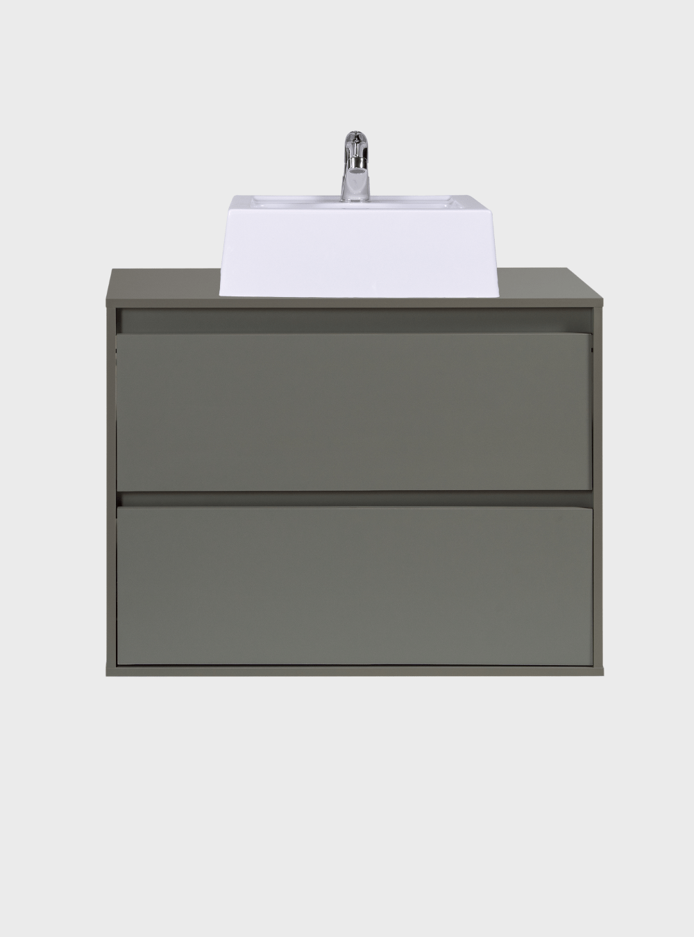 On Móveis Conjuntos de móveis para banheiro Gabinete para Banheiro com Cuba e Espelho Redondo 80cm Mdf Verde Dubai - On Móveis