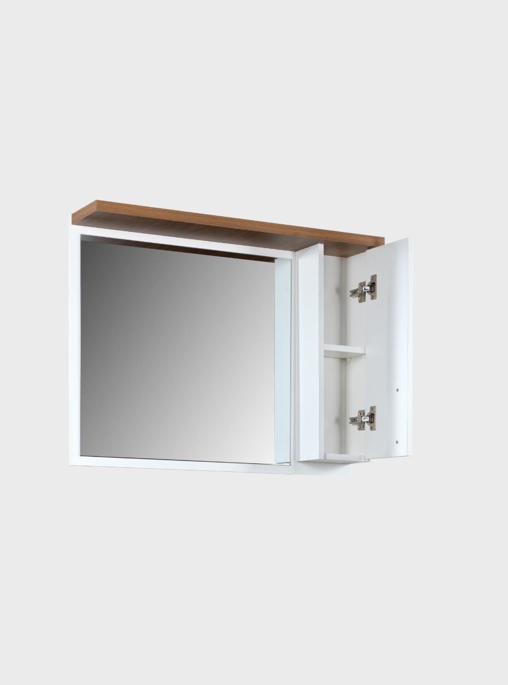 On Móveis Conjuntos de móveis para banheiro Gabinete para Banheiro com Espelheira 80cm Mdf Freijó com Branco Paris - On Móveis