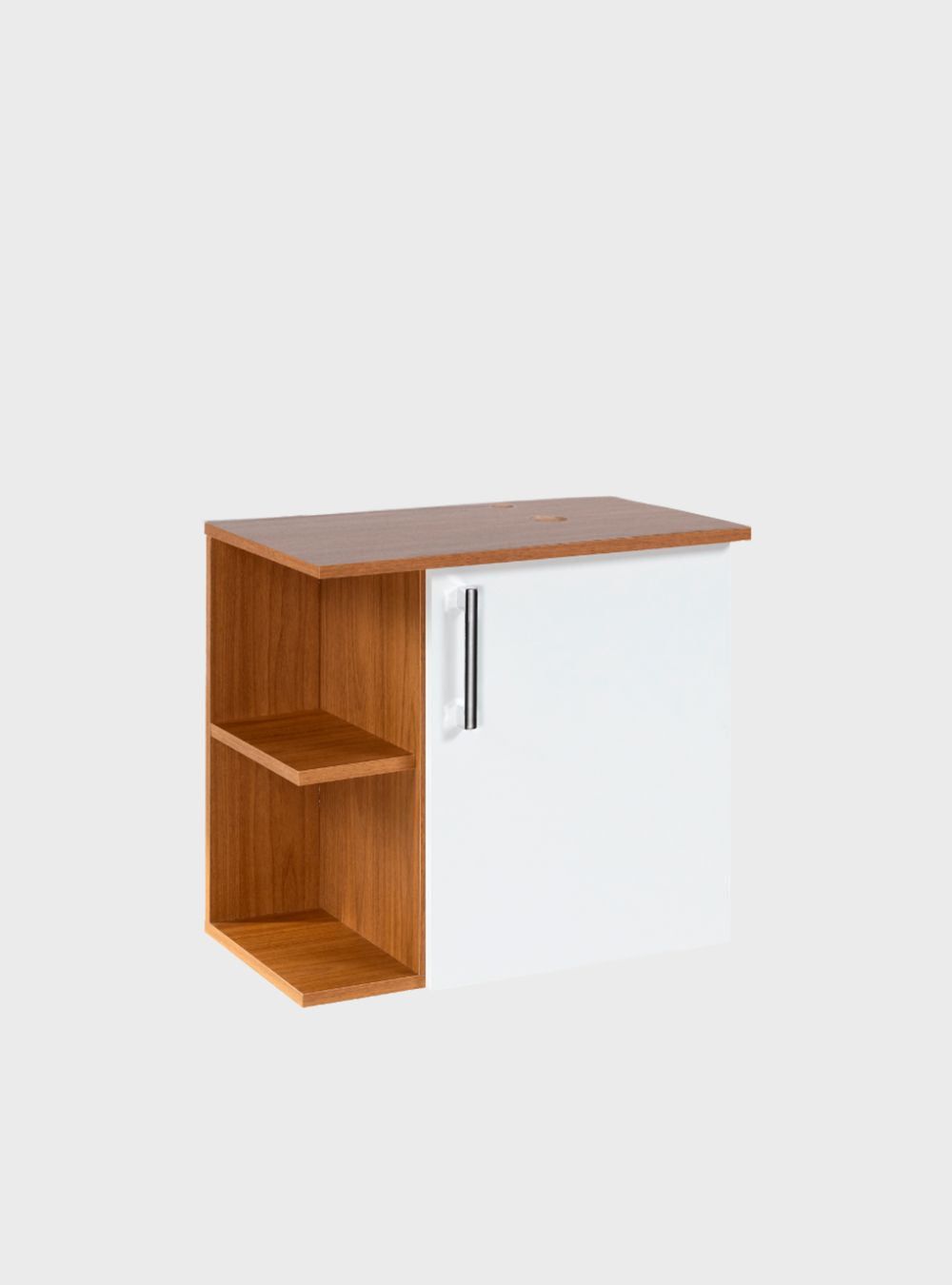 On Móveis Conjuntos de móveis para banheiro Gabinete para Banheiro com Espelho 50cm Mdf Freijo com Branco Moscou - On Móveis