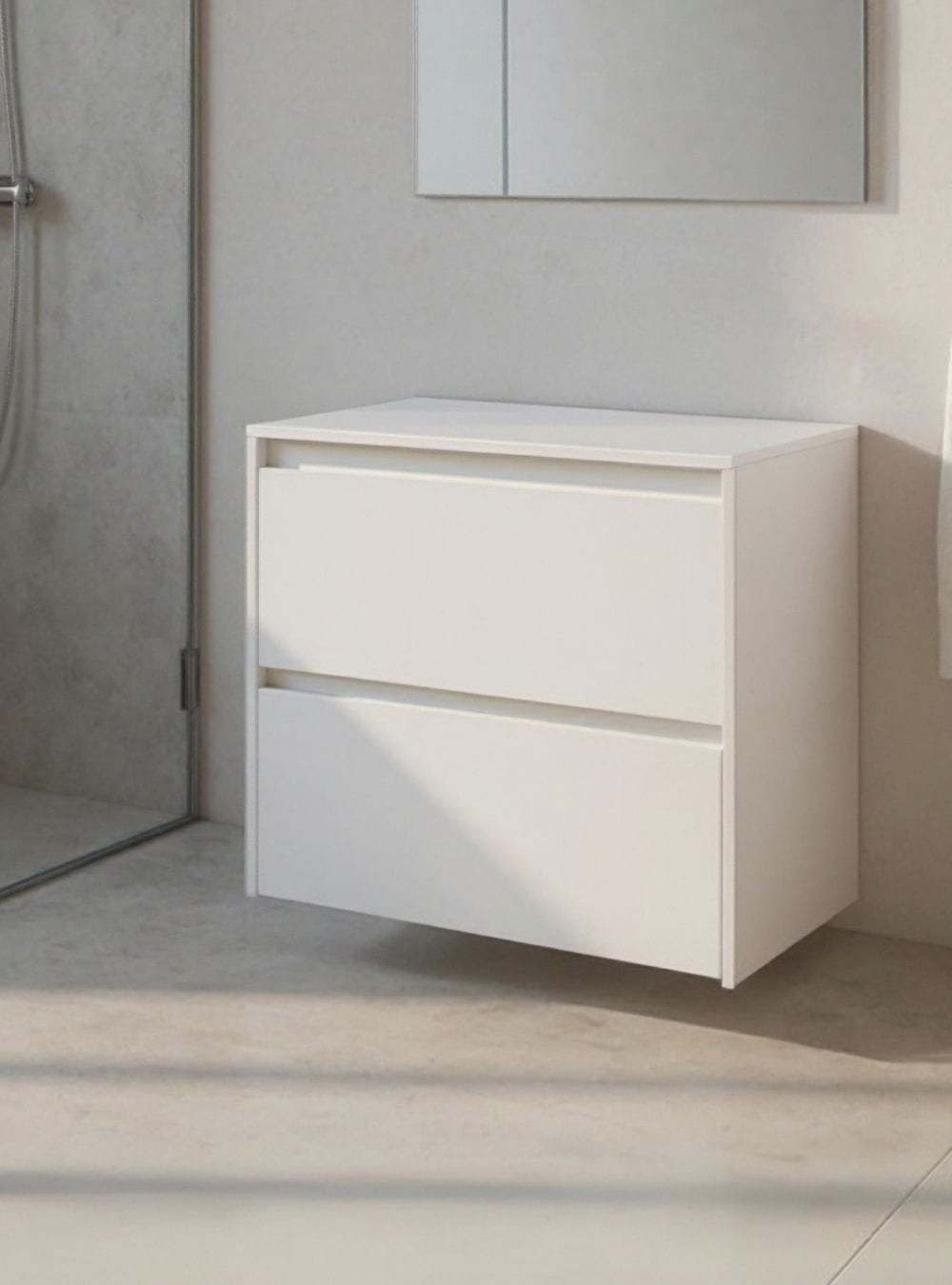 On Móveis Conjuntos de móveis para banheiro Gabinete para Banheiro com Espelho 60cm Mdf Branco Dubai - On Móveis