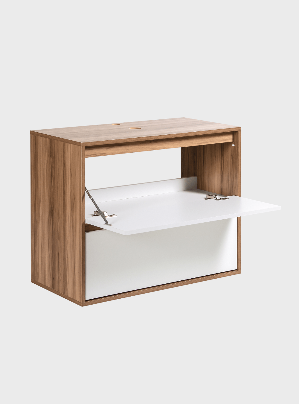 On Móveis Conjuntos de móveis para banheiro Gabinete para Banheiro com Espelho 80cm Mdf Freijo Dubai - On Móveis