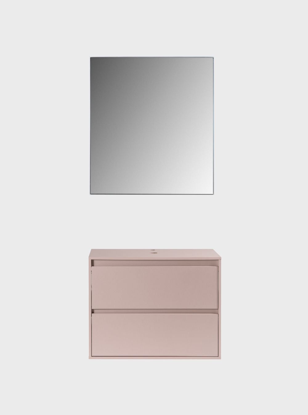 On Móveis Conjuntos de móveis para banheiro Gabinete para Banheiro com Espelho 80cm Mdf Rosa Dubai - On Móveis