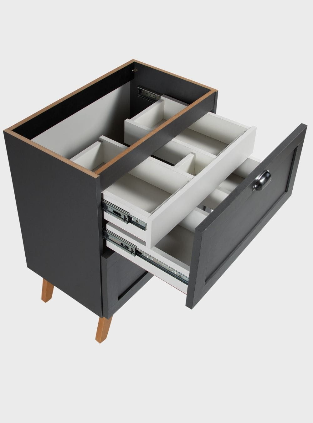 On Móveis Conjuntos de móveis para banheiro Gabinete para Banheiro com Tampo 60cm Retro Mdf Grafite Milano - On Móveis