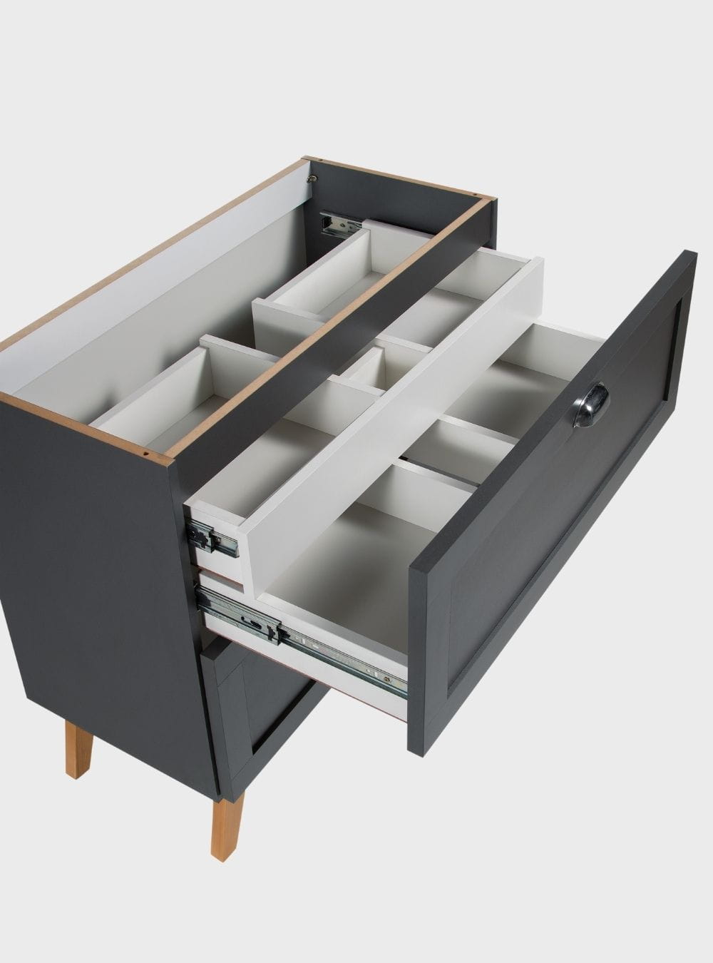 On Móveis Conjuntos de móveis para banheiro Gabinete para Banheiro com Tampo 80cm Retro Mdf Grafite Milano - On Móveis