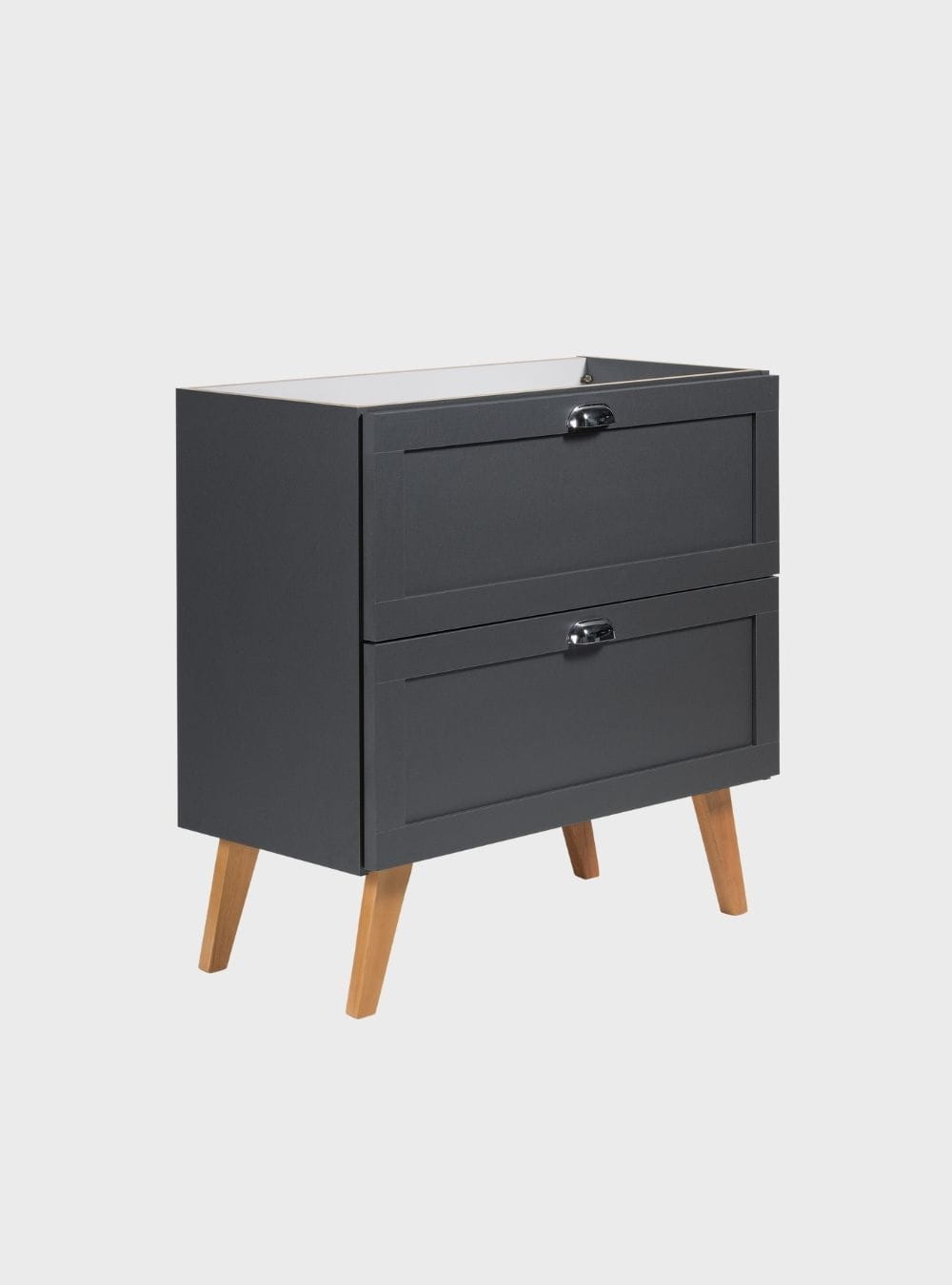 On Móveis Conjuntos de móveis para banheiro Gabinete para Banheiro com Tampo e Cuba 80cm Retro Mdf Grafite Milano - On Móveis