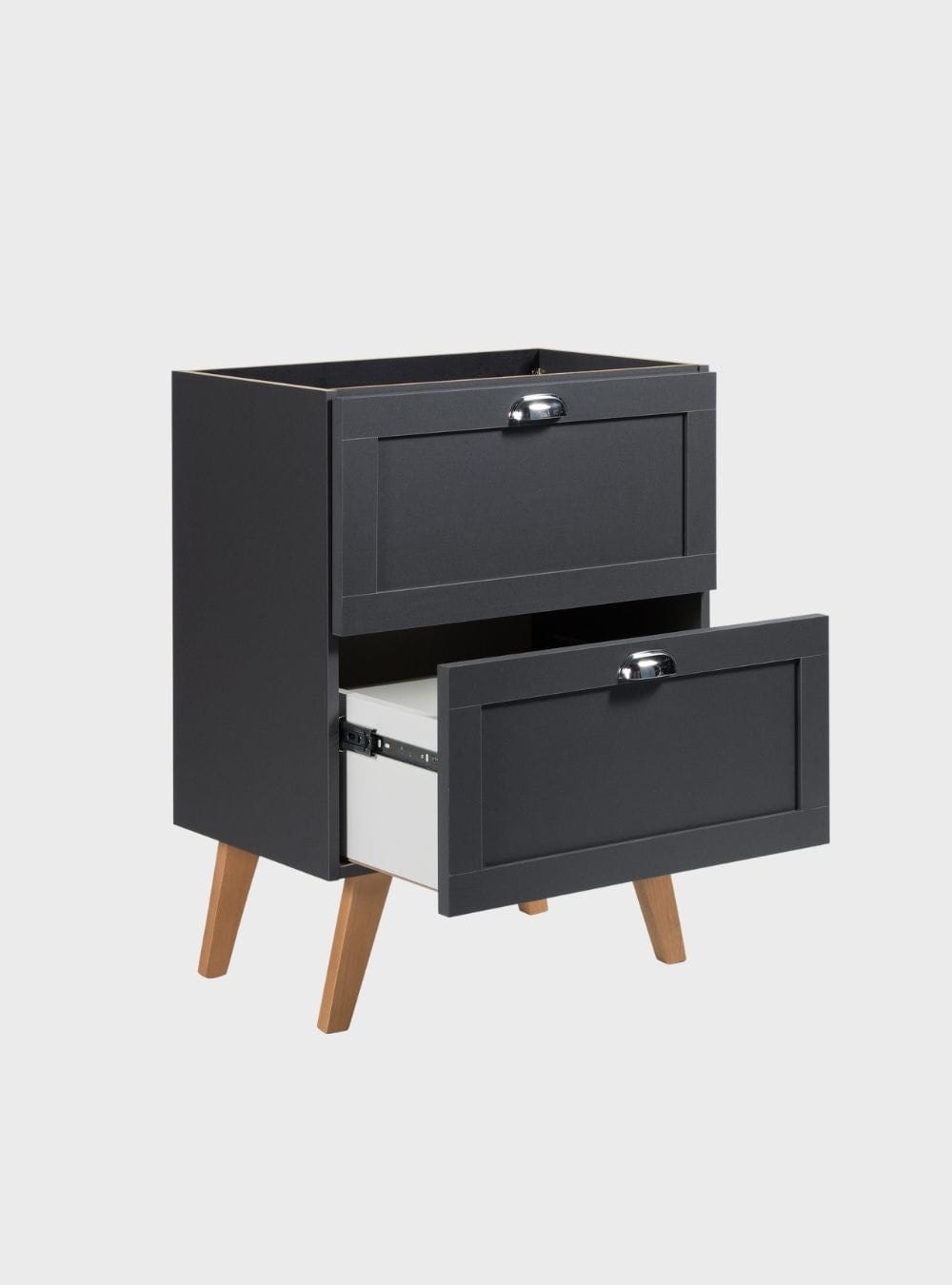 On Móveis Conjuntos de móveis para banheiro Gabinete para Banheiro e Espelho com Led 60cm Retro Mdf Grafite Milano - On Móveis