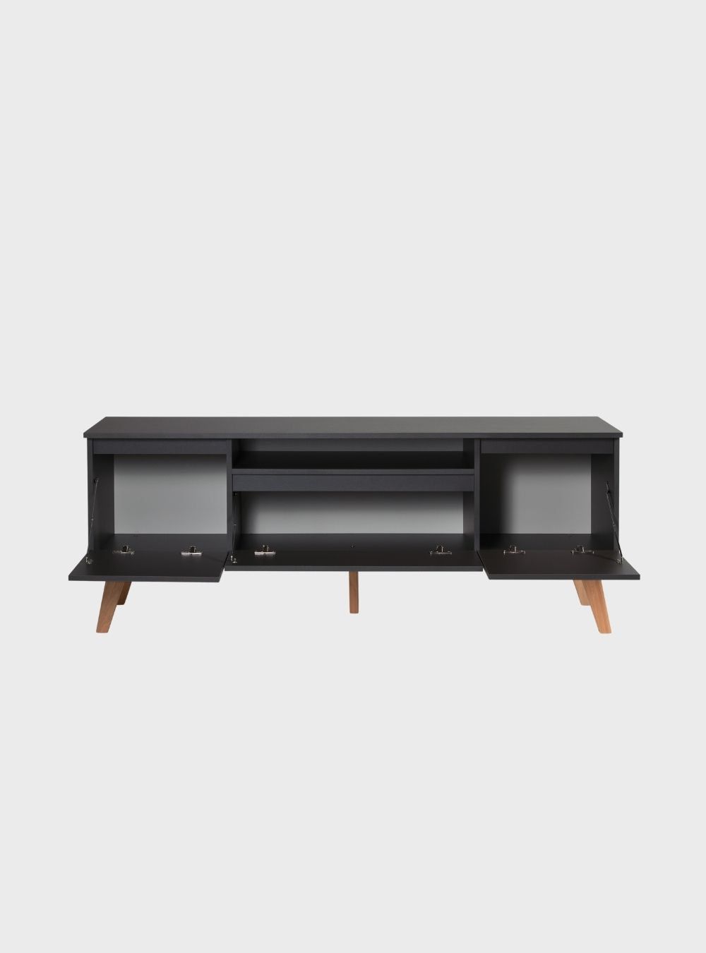 On Móveis Conjuntos de móveis para sala de estar Rack para TV 150cm Retro Mdf Grafite Dallas - On Móveis