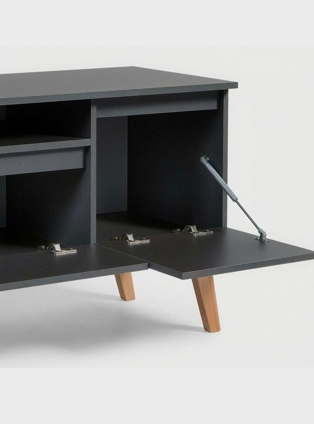 On Móveis Conjuntos de móveis para sala de estar Rack para TV 150cm Retro Mdf Grafite Dallas - On Móveis