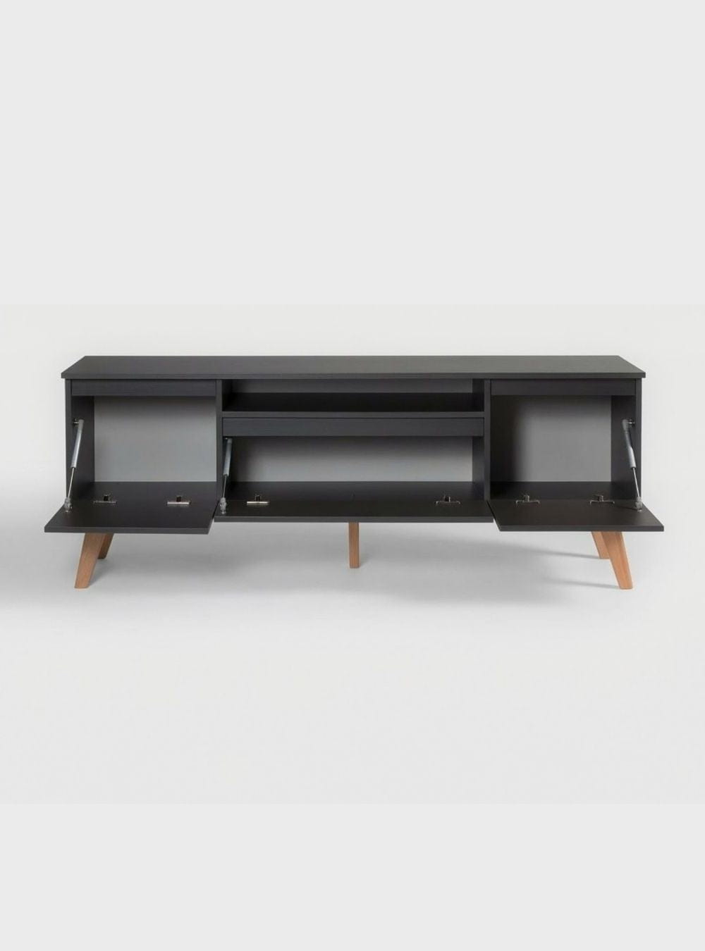 On Móveis Conjuntos de móveis para sala de estar Rack para TV 150cm Retro Mdf Grafite Dallas - On Móveis