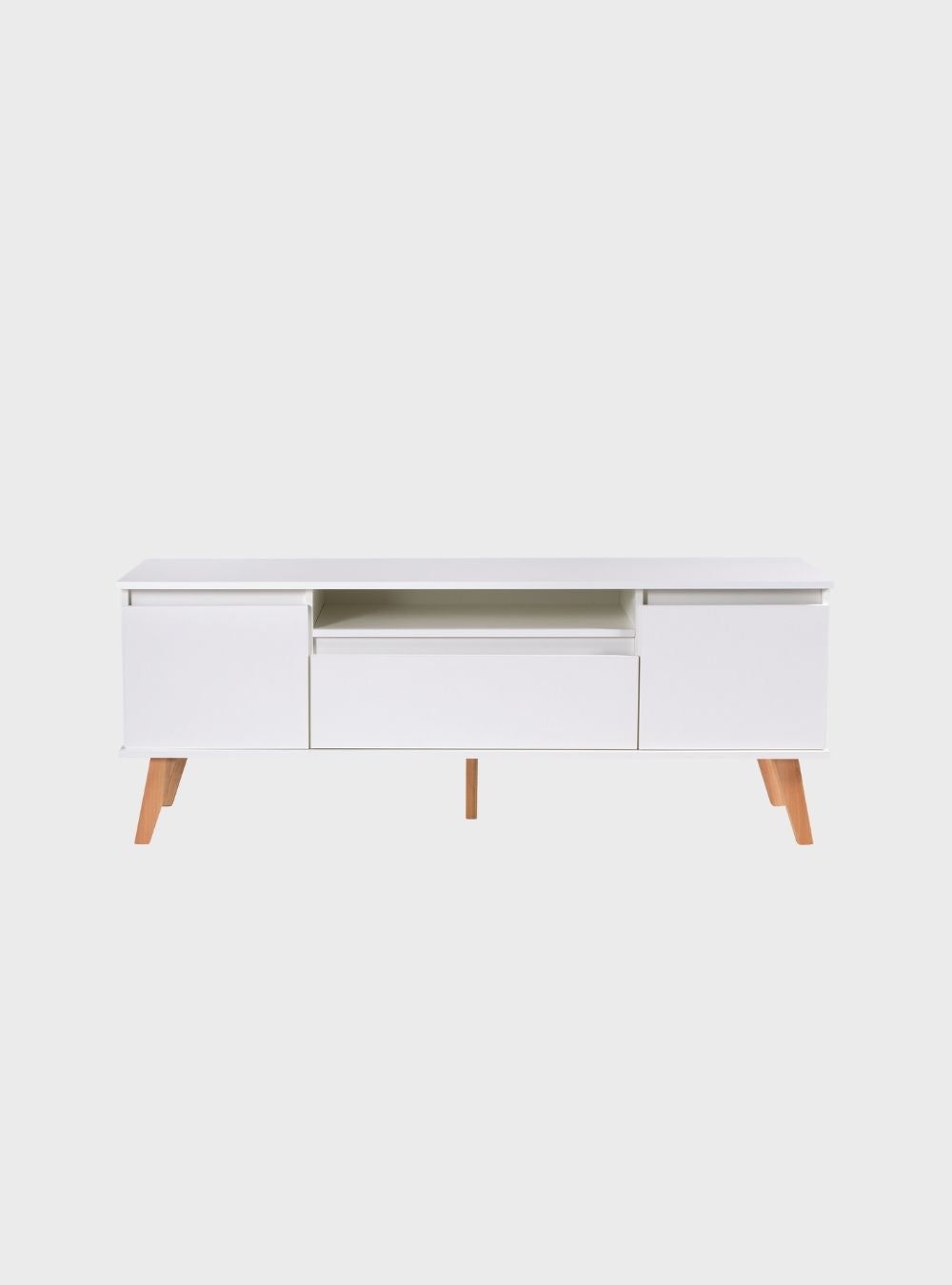 On Móveis Conjuntos de móveis para sala de estar Rack para TV com Prateleira 150cm Retro Mdf Branco Dallas - On Móveis