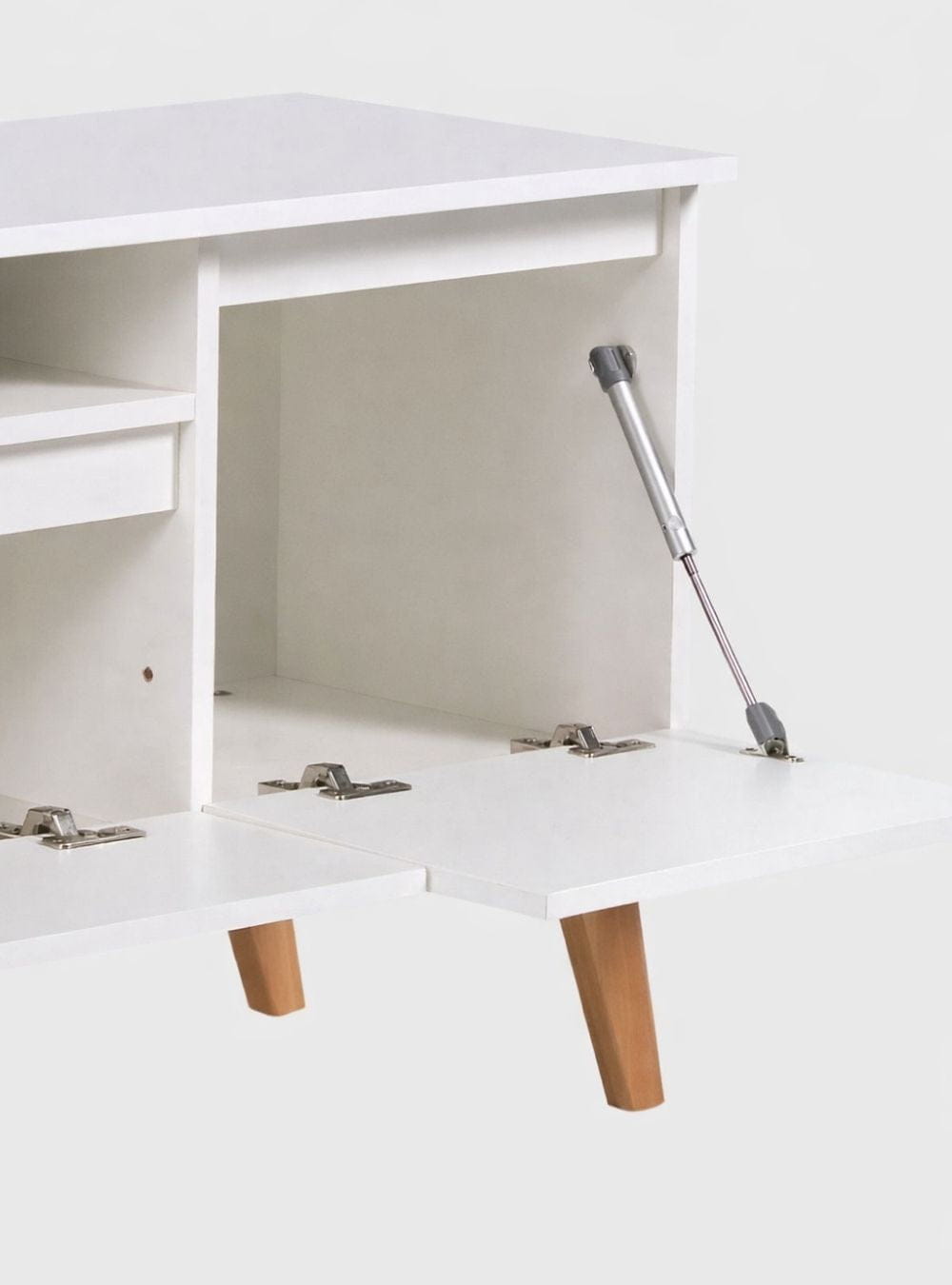 On Móveis Conjuntos de móveis para sala de estar Rack para TV com Prateleira 150cm Retro Mdf Branco Dallas - On Móveis