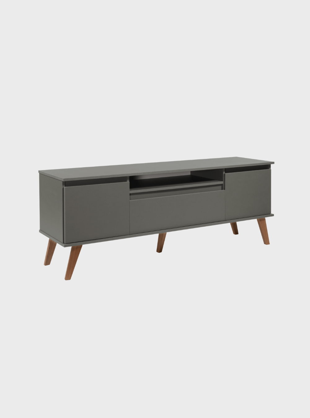 On Móveis Conjuntos de móveis para sala de estar Rack para TV com Prateleira 150cm Retro Mdf Verde Dallas - On Móveis
