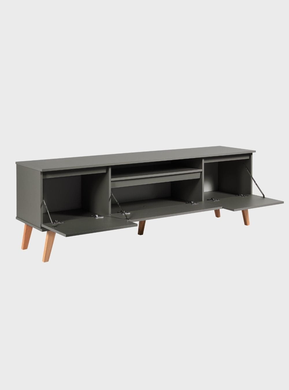 On Móveis Conjuntos de móveis para sala de estar Rack para TV com Prateleira 150cm Retro Mdf Verde Dallas - On Móveis