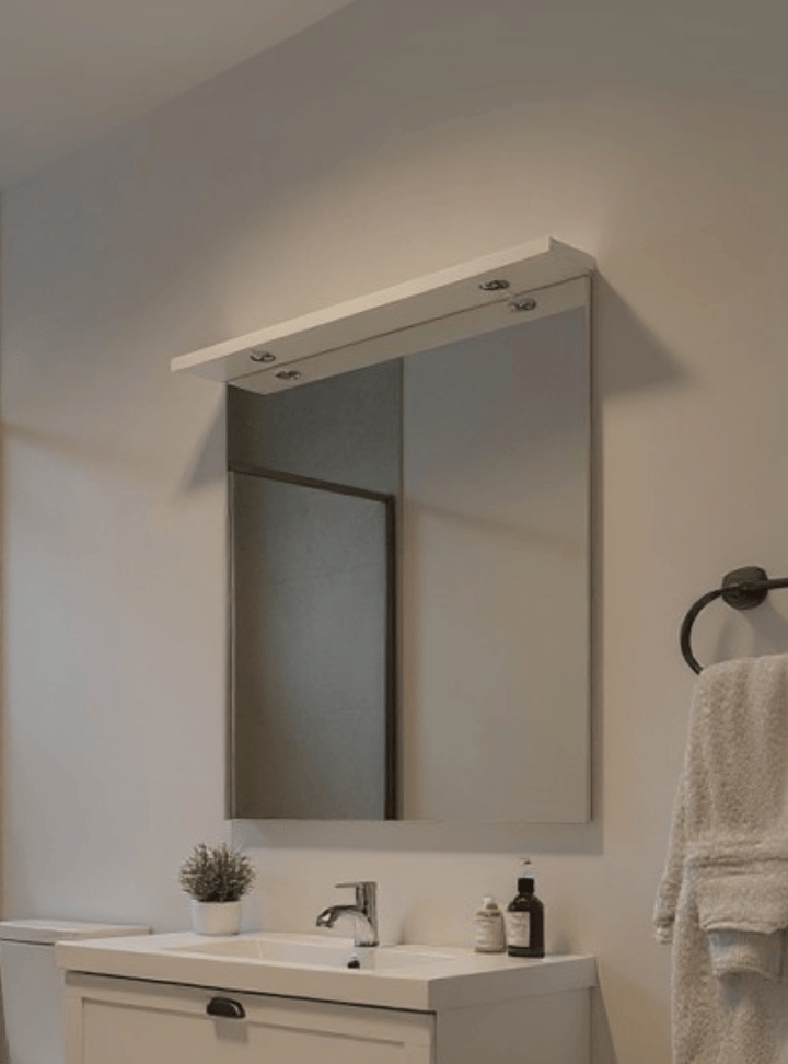 Espelho com LED 80cm MDF Branco