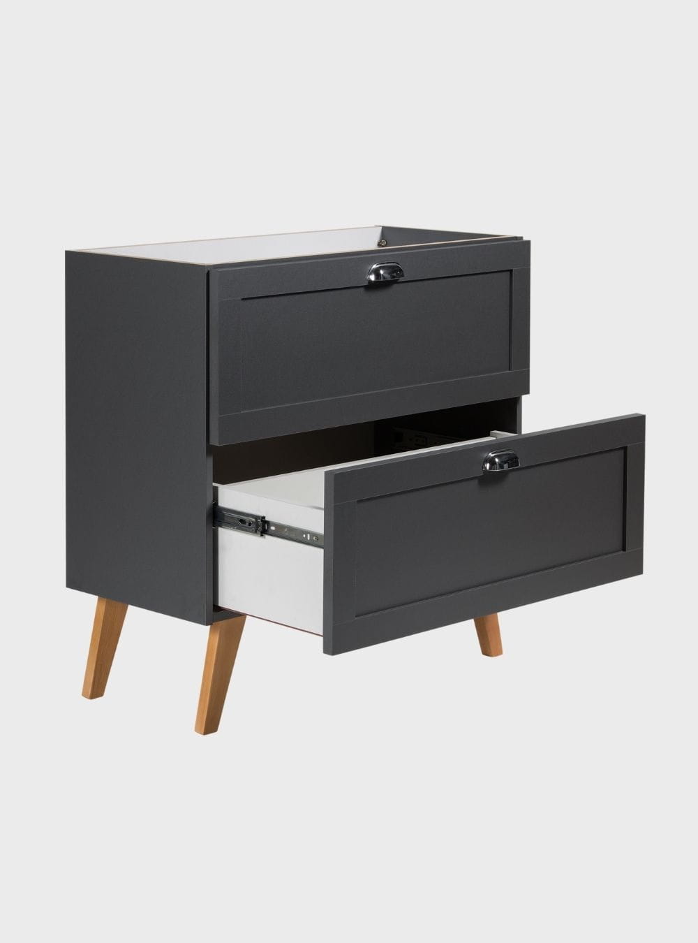 On Móveis Gabinete para Banheiro com Tampo Cuba e Armario 80cm Retro Mdf Grafite Milano - On Móveis