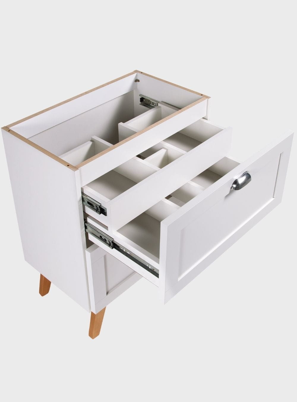 On Móveis Gabinete para Banheiro com Tampo Cuba e Espelho Redondo 60cm Retro Mdf Branco Milano - On Móveis