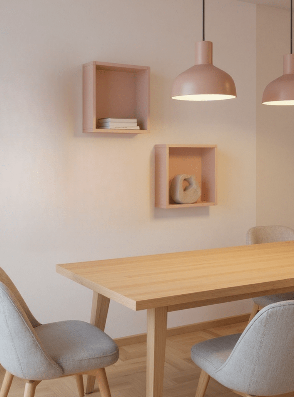 On Móveis Kit de 2 Nichos 30cm Mdf Rosa - On Móveis