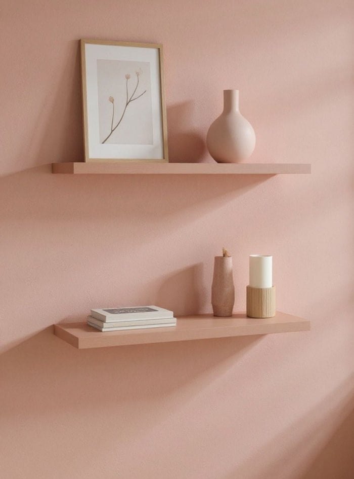 Kit de 2 Prateleiras 60cm Mdf Rosa - On Móveis
