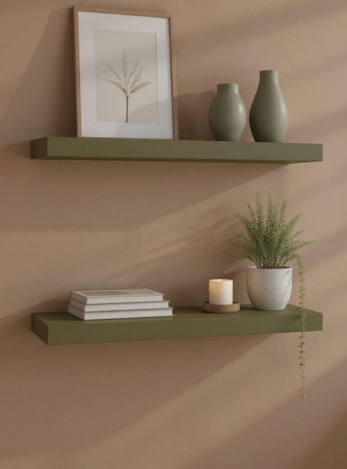 Kit de 2 Prateleiras 60cm Mdf Verde - On Móveis
