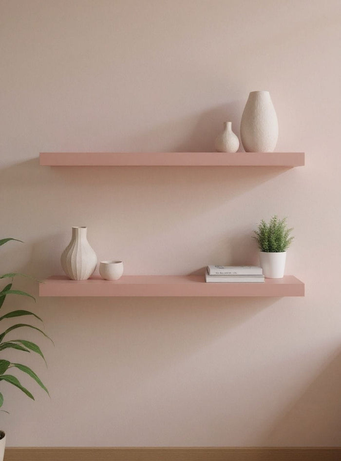Kit de 2 Prateleiras 80cm Mdf Rosa - On Móveis