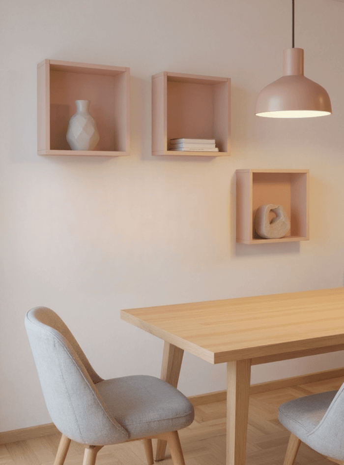 Kit de 3 Nichos 30cm Mdf Rosa - On Móveis