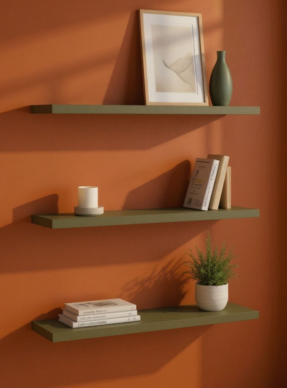 On Móveis Kit de 3 Prateleiras 150cm Mdf Verde - On Móveis