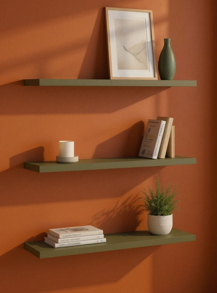 Kit de 3 Prateleiras 150cm Mdf Verde - On Móveis
